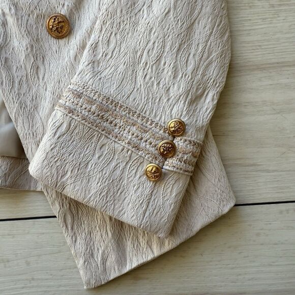 Soieblu Women’s Jacket Small Blush Gold Buttons Military Inspired Western Blazer - Picture 4 of 10